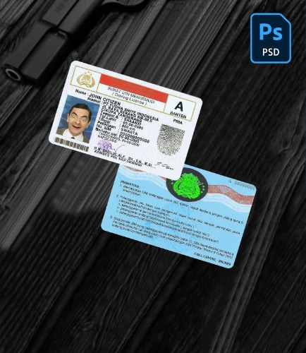 Indonesia driving license PSD